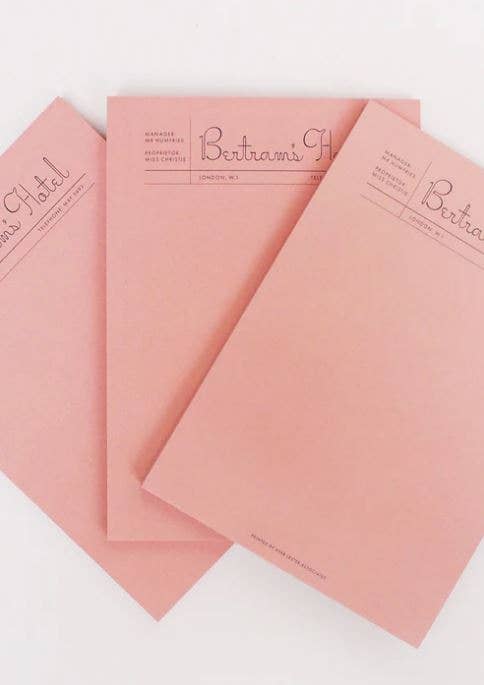 Bertram's Hotel: Fictional Hotel Notepad Set