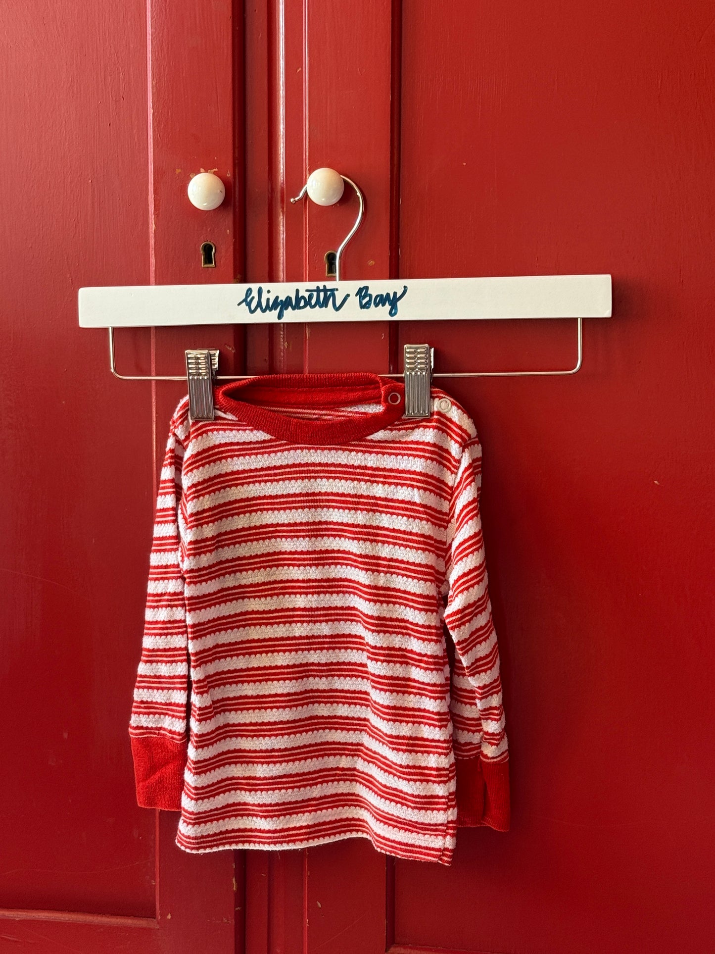 1970s Red Textured Stripe Tee