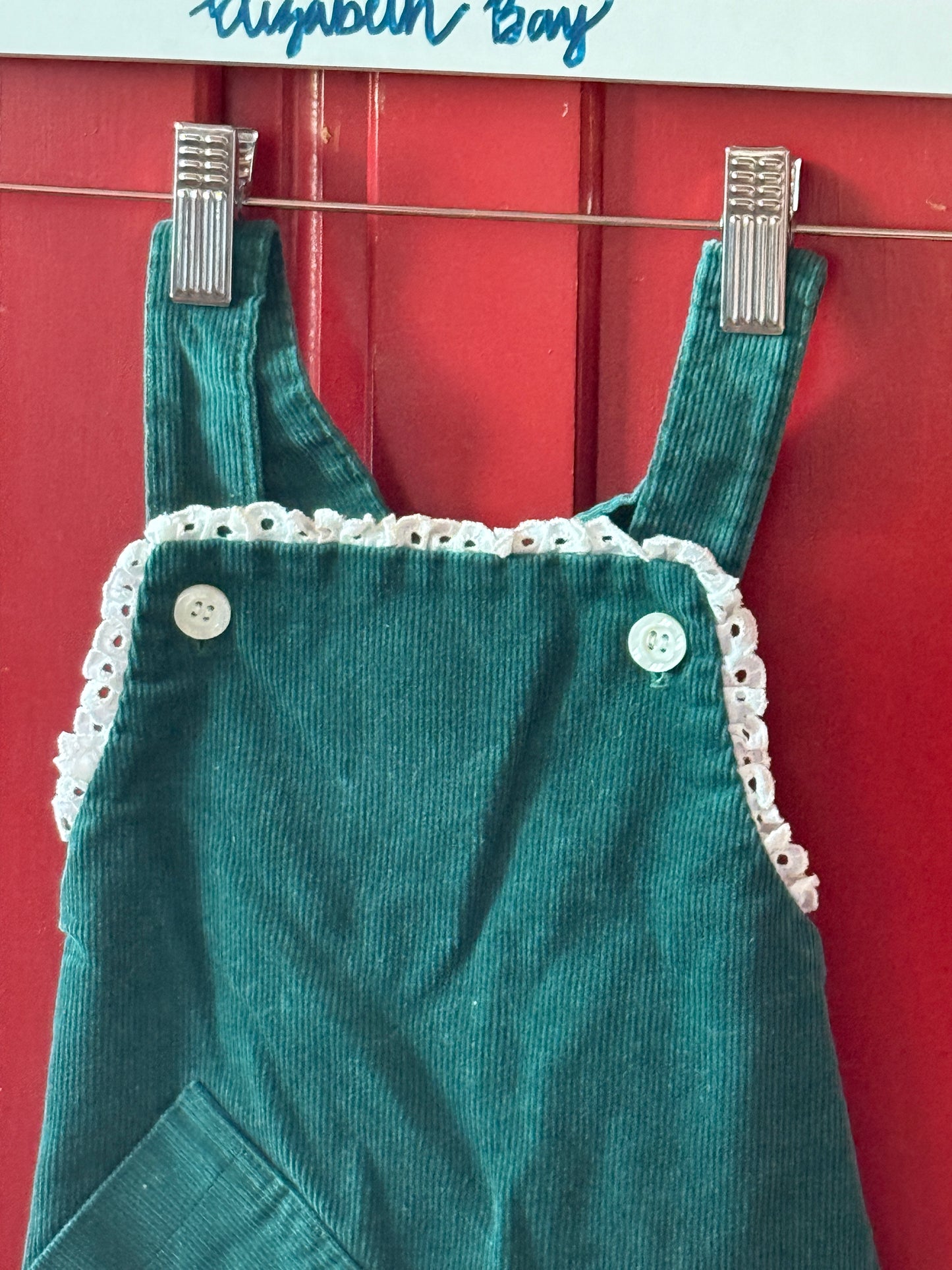 1970s Forest Green Corduroy Pinafore