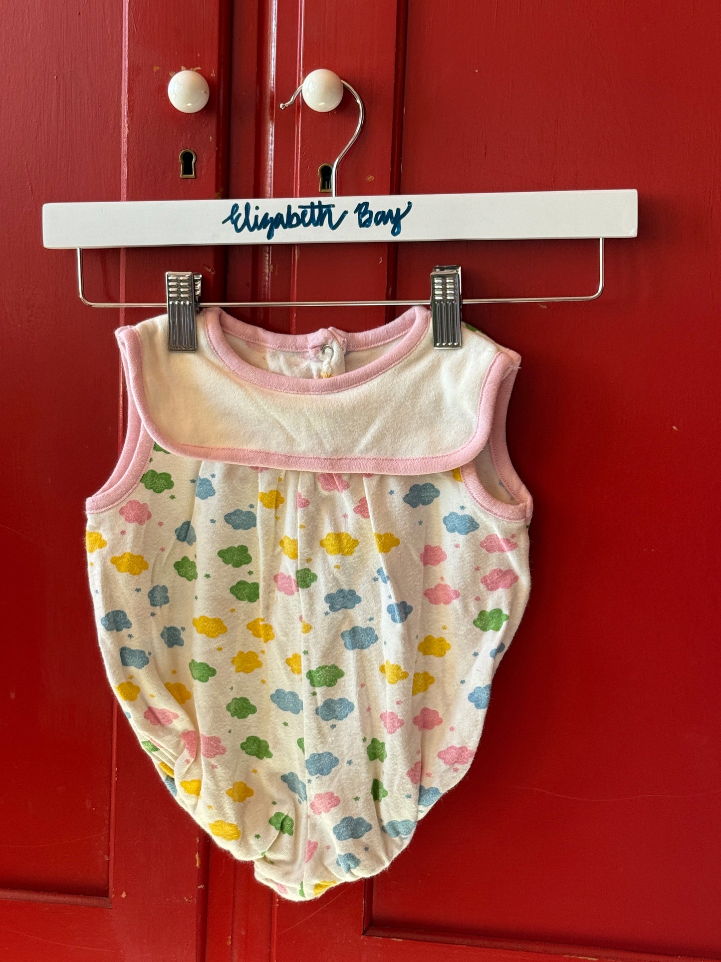1980s Cloud Print Terry Romper