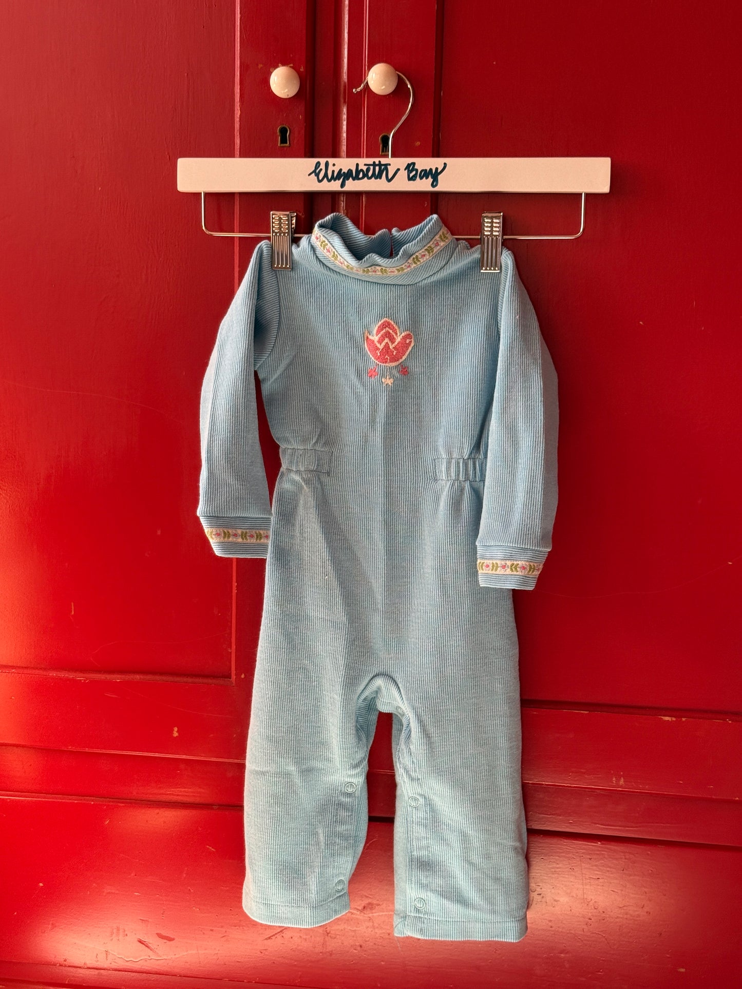 1970s Bluebird Knit Romper
