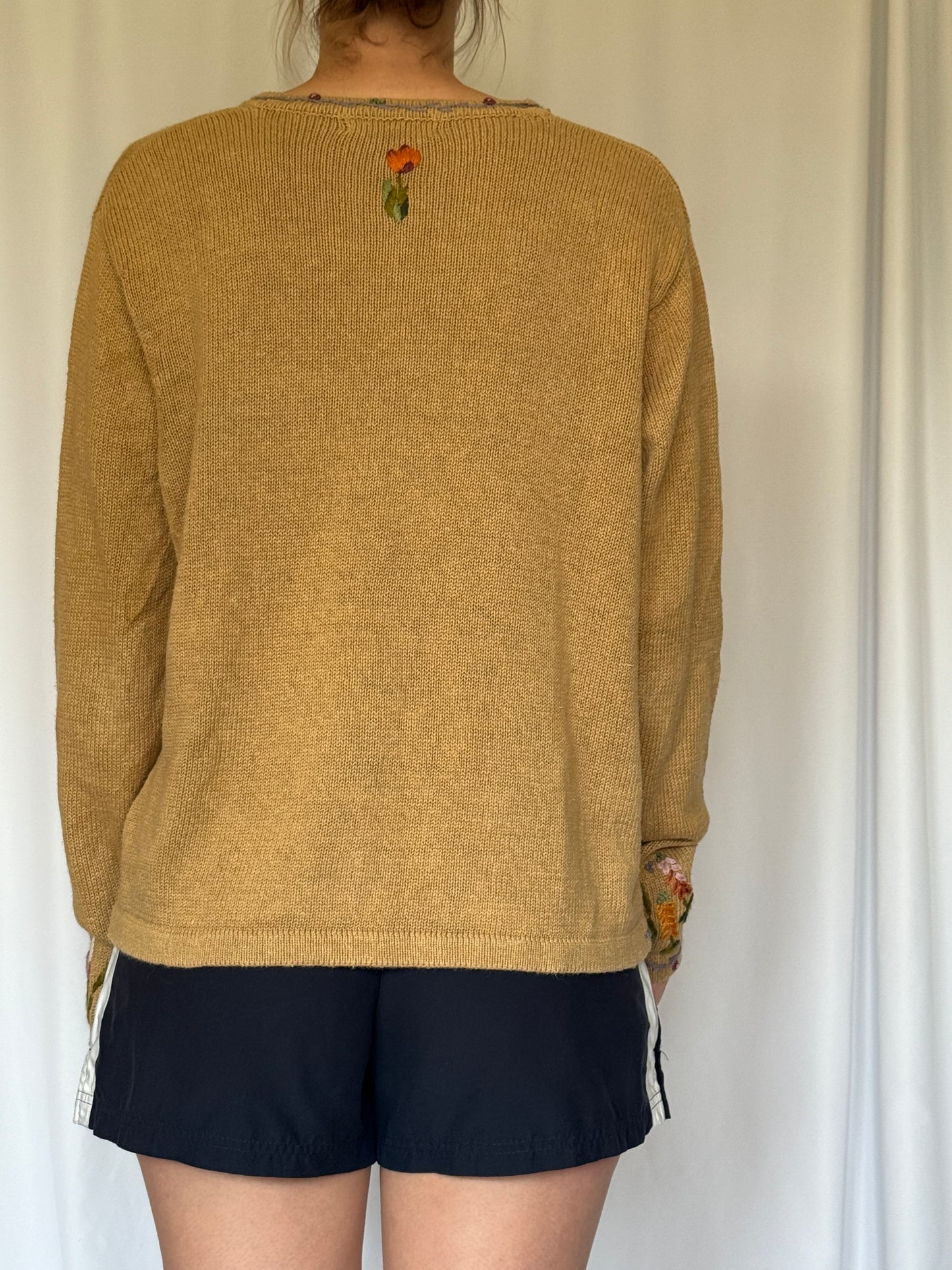 Floral Embroidery Sweater | 90s