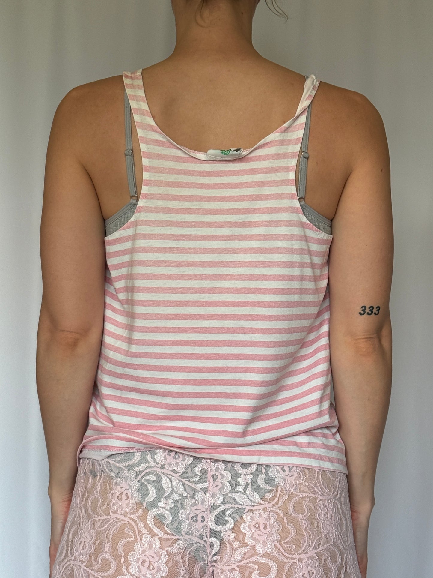 Pink Striped Tank | 80s