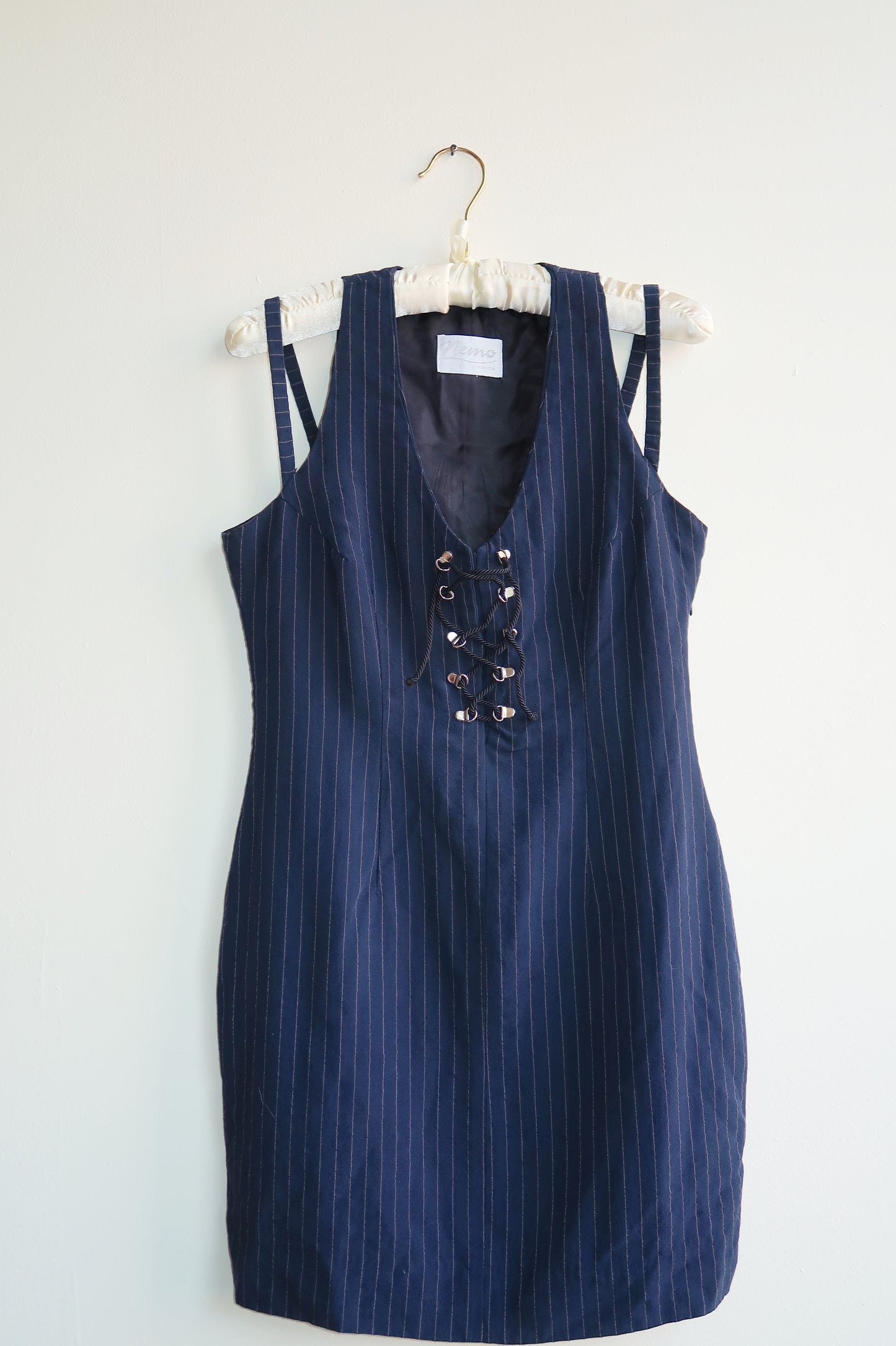 90s| Pinstriped Corset dress