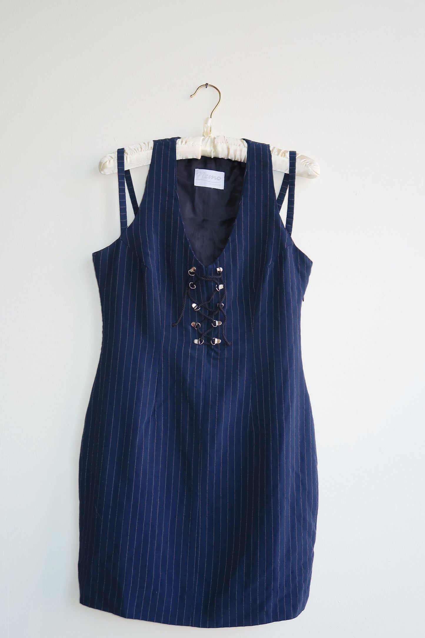 90s| Pinstriped Corset dress
