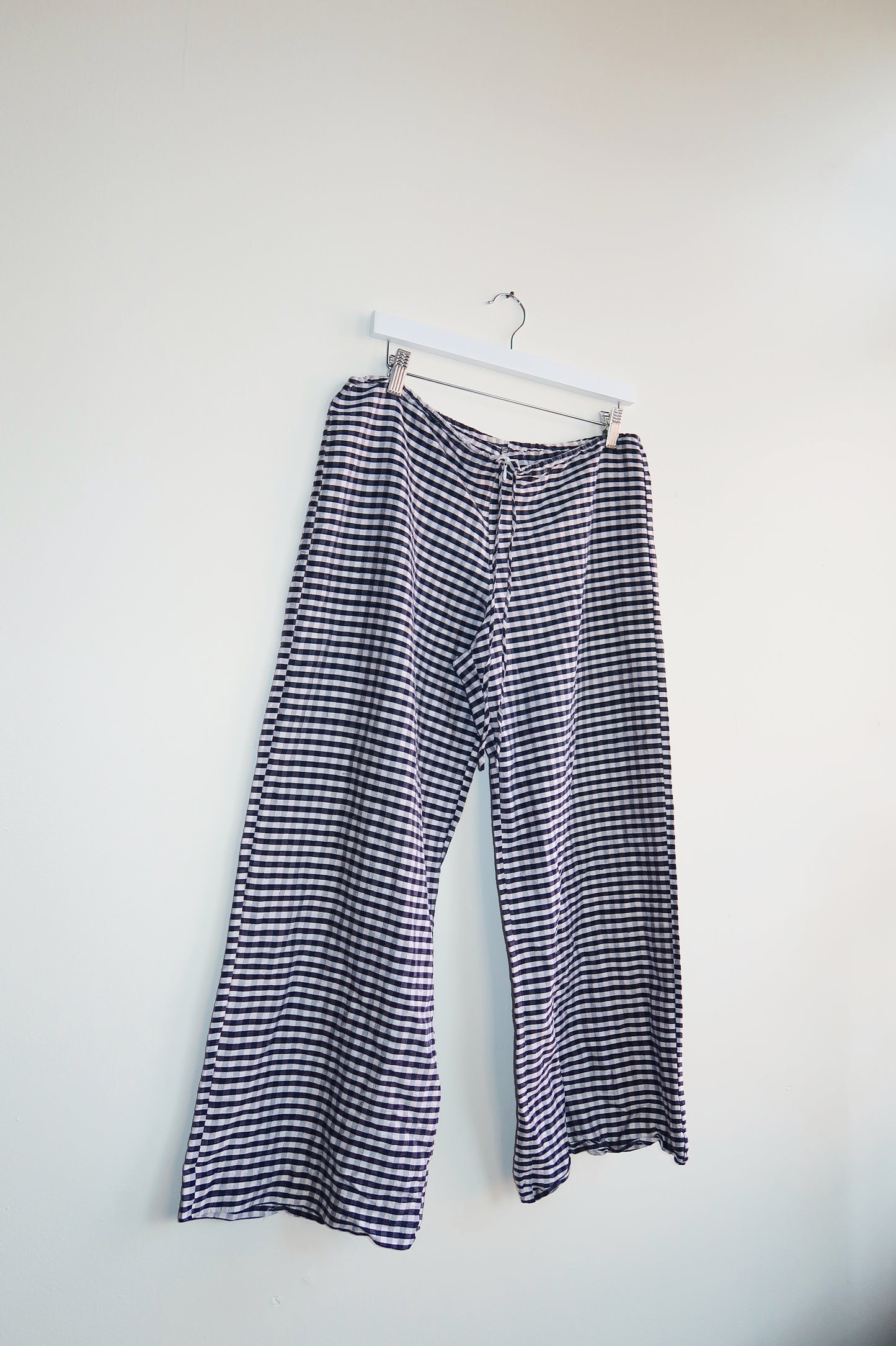 80s | Silk Italian gingham pants