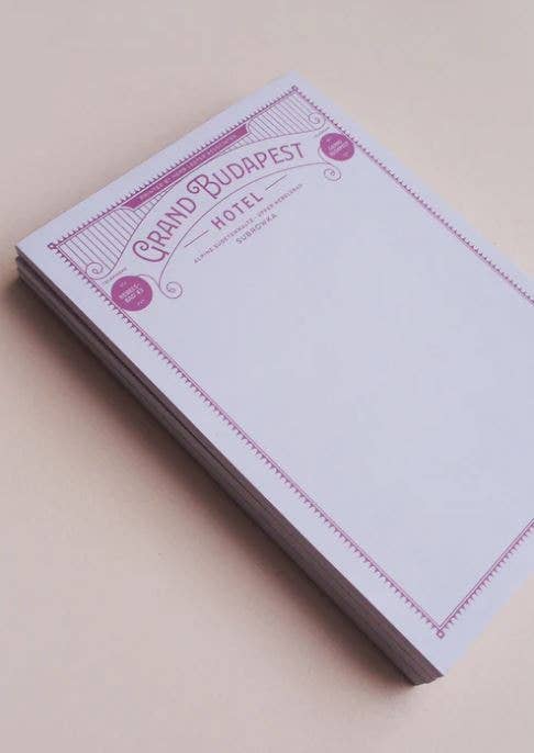 Grand Budapest Hotel: Fictional Hotel Notepad Set