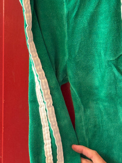 1970s Green Velour Track Pants