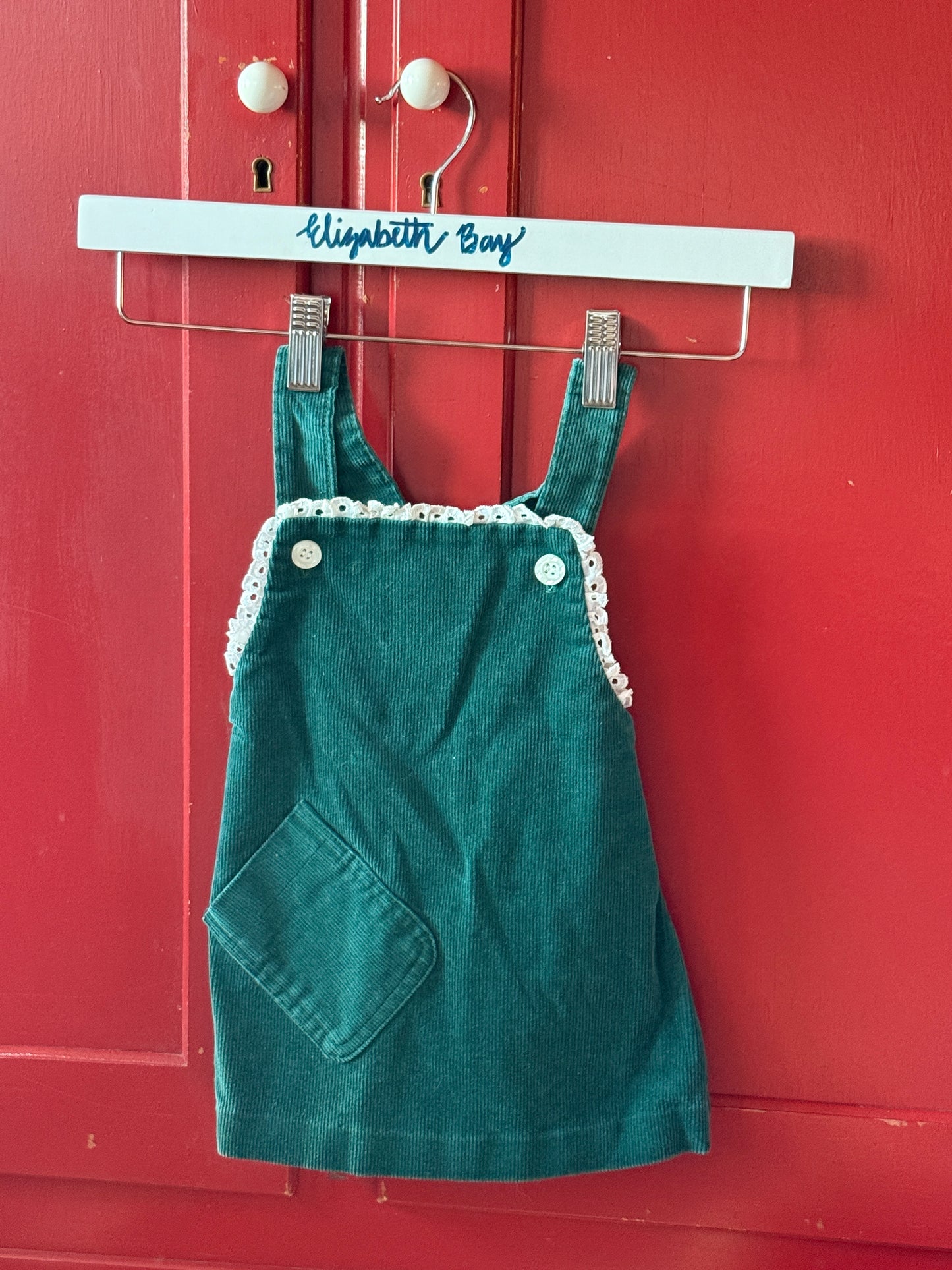 1970s Forest Green Corduroy Pinafore