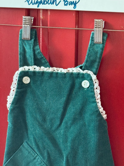 1970s Forest Green Corduroy Pinafore