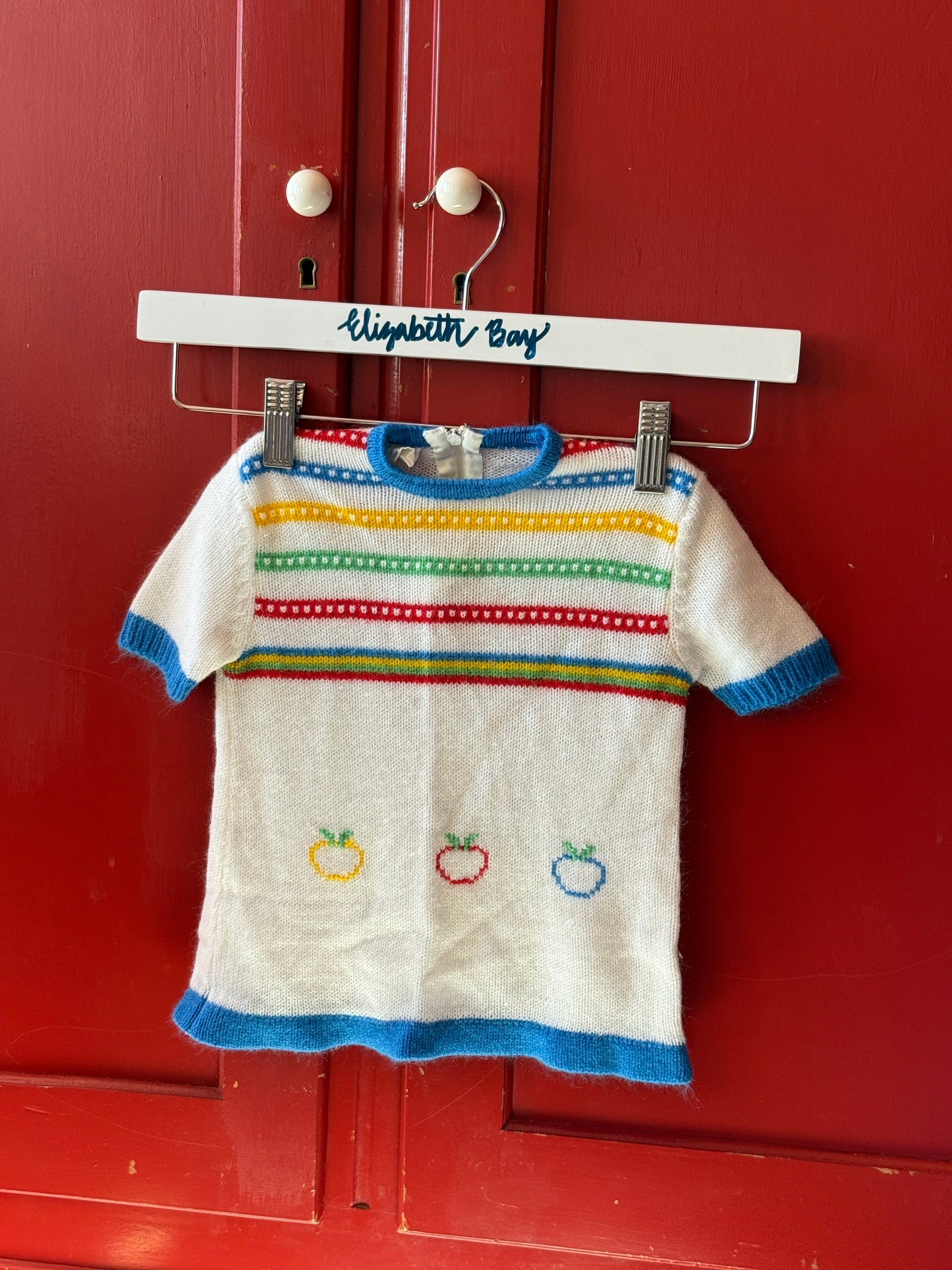 1970s Rainbow Apple Knit Top