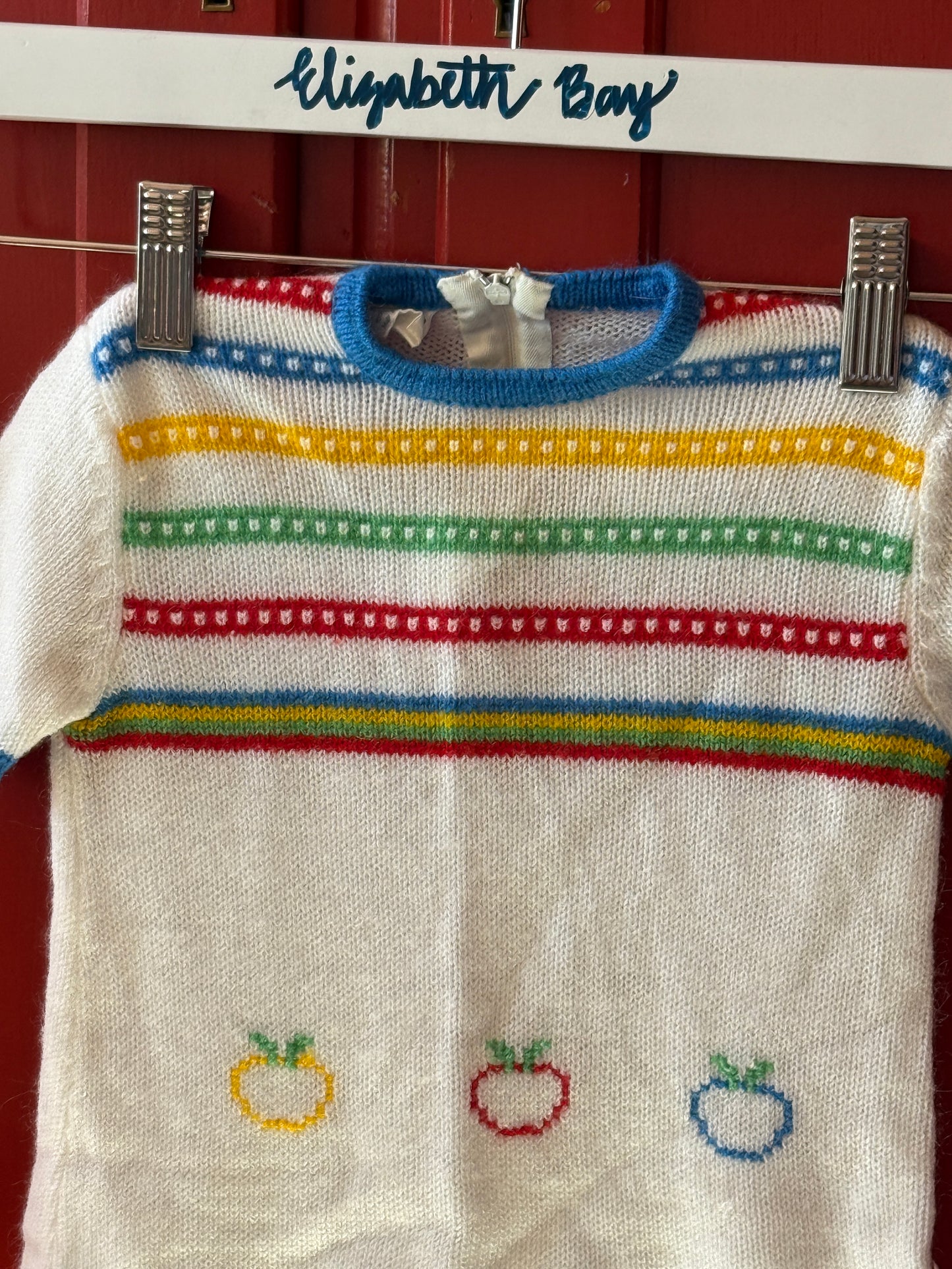1970s Rainbow Apple Knit Top
