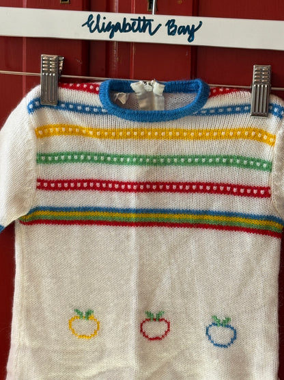 1970s Rainbow Apple Knit Top