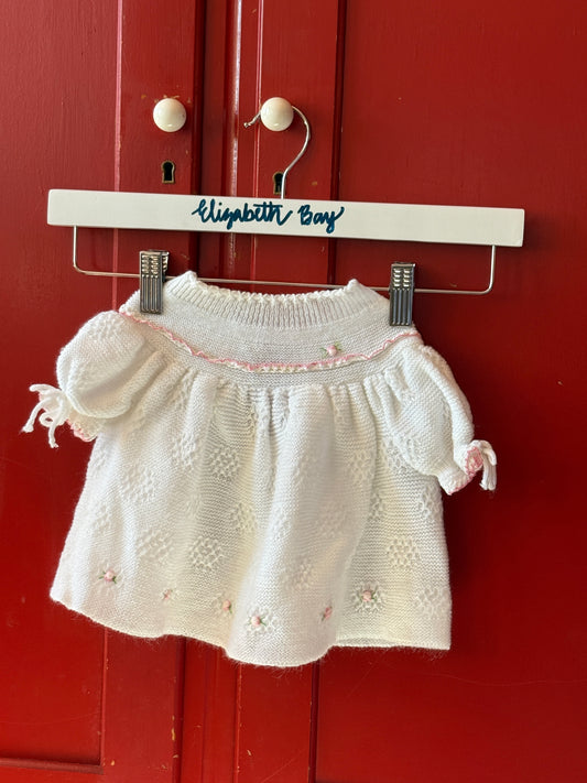 1950s White Knit Puff-Sleeve top