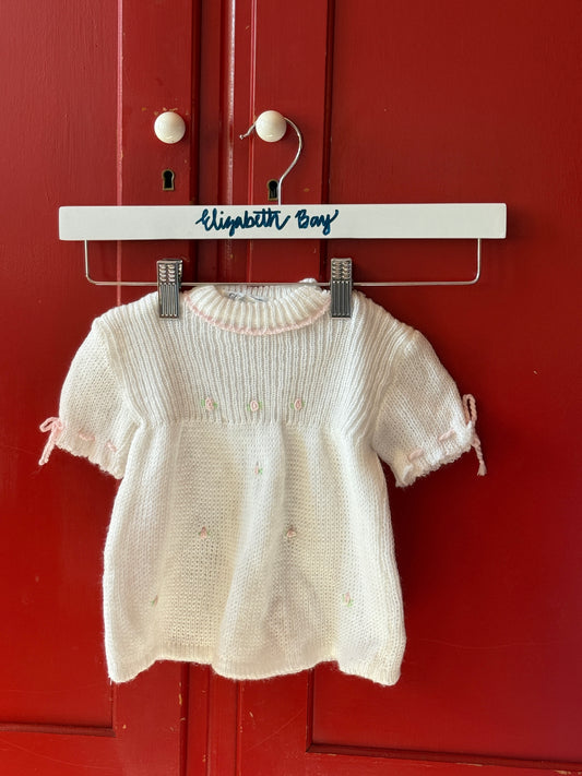 1950s Hand-Knit Rosebud Top