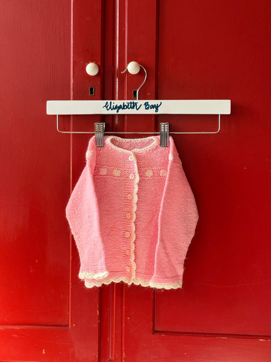 1960s Pink Scallop Knit Cardigan