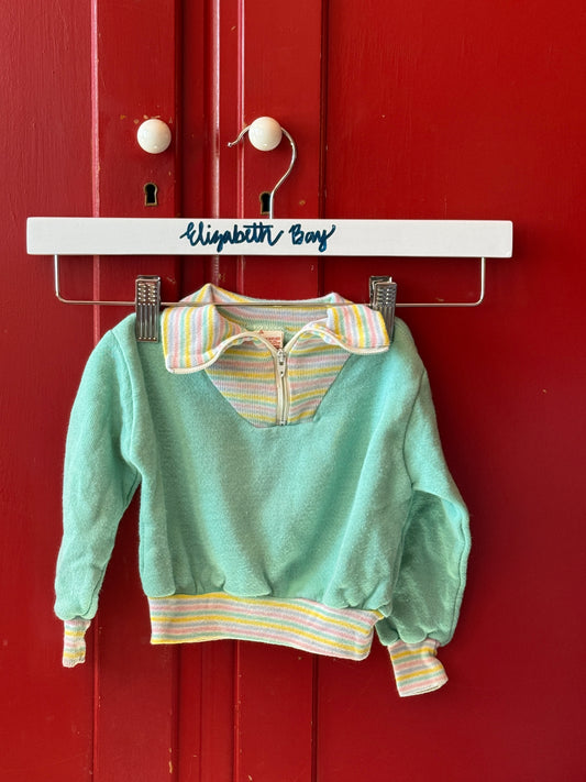 1980s Mint Stripe Terry Pullover
