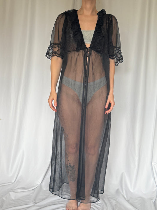 Black Lace Robe | 80s