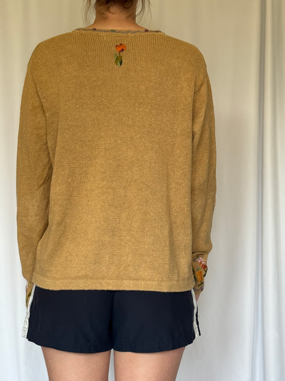Floral Embroidery Sweater | 90s