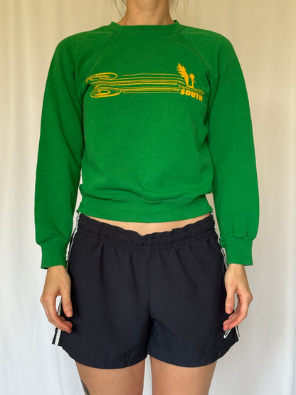 Green Track and Field Crewneck | 80s