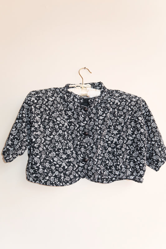 80s | Floral button top