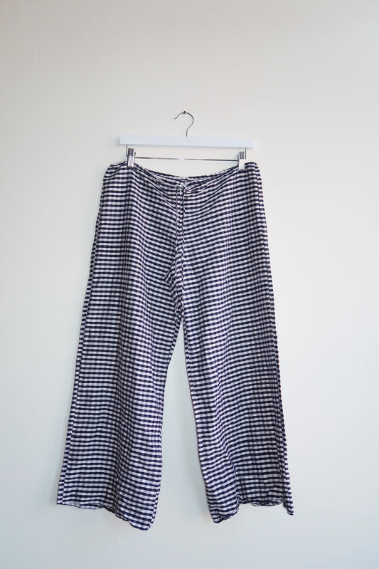 80s | Silk Italian gingham pants