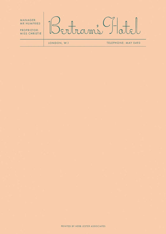 Bertram's Hotel: Fictional Hotel Notepad Set